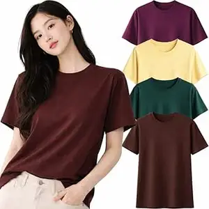 London Hills Tshirt for Woman | T Shirt for Woman Cotton Casual Tops | Tshirts Shirts for Women Round Neck Short Sleeve | Women Tees Everyday Wear Basic T Shirts for Womans