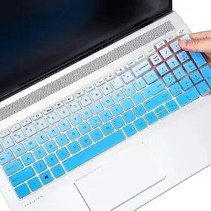 VNJ ACCESSORIES Keyboard Protector Silicone Skin Cover for HP 15 Thin & Light 15.6-inches FHD Laptop Laptop (15s-gr0010au) - GR Blue