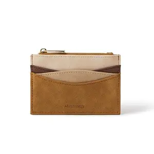 Accessorize London Women's Brown Patchwork Card Holder | Wallet for Women Stylish |Latest Ladies Small Wallet Purse |Purse for Women Handbag