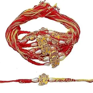 GIRLYZ ATTIRE Ganesh Thread Kalava Rakhi For Brother,Bhaiya, Gift For Brother Set For Brothers Dora, Moli Rudraksha Rakhi (PACK OF (2)