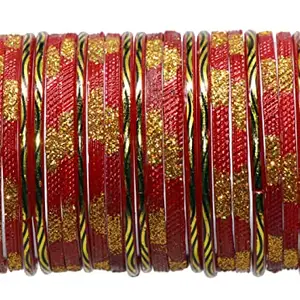 Generic GLASS EMPIRE GLASS BAADSHA GLASS BANGLES SET FOR WOMEN OR GIRLS (2.6, RED)