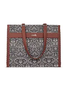 ZOUK Boardroom Office Bag for Women | Big Size Business Tote | Laptop Up to 14 Inch | Water-Resistant | Stylish Handbag for Work & Travel | Lattice Lace
