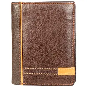 Leatherman Fashion LMN Genuine Leather Unisex Brown Wallet (9 Card Slots)