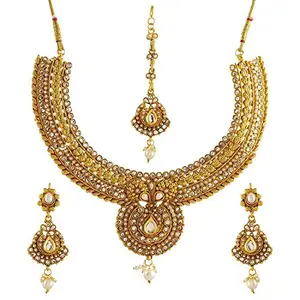 YouBella Gold Plated Necklace Jewellery set with Earrings For Girls/Women
