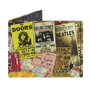 Supervek Rock Concert Tickets Stitched Paper Wallet - Vegan Paper Slim Bifold Mens Wallet - Men's Credit Card Holder Purse Wallets, Gifts for Him Boys Gents