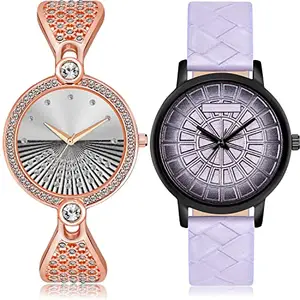 NEUTRON Exclusive Analog Silver and Purple Color Dial Women Watch - GM250-GM509 (Pack of 2)
