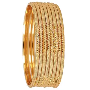 Generic Latest One Gram Gold Plated Set of 8 Traditional Bangles for Women and Girls (Golden)