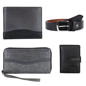 Leather Junction 4 in 1 Men's Wallet | Women's Wallet | Card Holder | Key Ring Gift Set (114113615002307212)