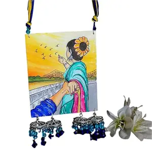 KHOJ.CITY Jewellery Dreaming Urban Naari Bohemian Multi Color Handmade & Hand Painted Necklace for Girls & Women (KHJ-AMZ-NP-132)