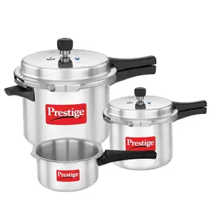 Prestige Svachh Aluminium 2+3+5 Litre Combo Outer Lid Cooker