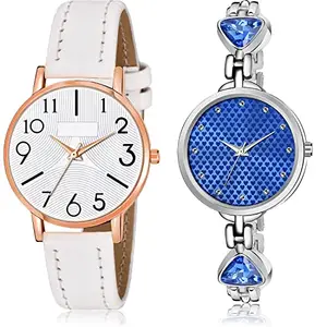 NEUTRON Present Analog White and Blue Color Dial Women Watch - GW55-GL282 (Pack of 2)