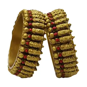 Sanaa's Terracotta Jewellery Handmade Terracotta Bangle Set for Women - Size: 2.2 (SB-08_2.2)