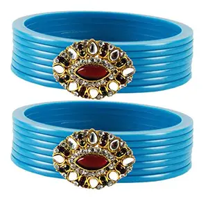 MAYA FASHION Firozi Stone Acrylic-Brass Bangle With Very Extra Large Size Elegant Extra Large Size Bangle | Perfect Fit for Plus Size banglesTrendy and Comfortable Fit for woman and girls | (Sku-ban1811)