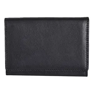 Leatherman Fashion LMN Genuine Leather Black Colour Unisex Business Card Holder(2 CC)
