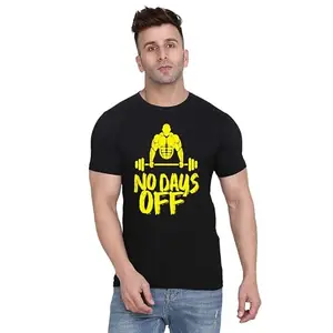 Men's Round Neck T-Shirt | Comfortable & Stylish Men's T-Shirt Idea for Gym, Sports, Casual Outings, or Lounge Wear - Medium|6052 Black