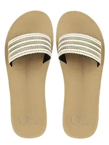Carlton London Sports Women Beige Slipper(8 UK)