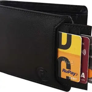 Classic World Men & Women Black Artificial Leather Wallet (10 Card Slots) R ATM 23 MILD Black_CW
