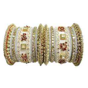 SHINE OF STARS BEAUTIFUL GOLDEN CHURA | DESIGNER Bridal Wedding Chooda | Multicolor Bridal Bangle-09 (2.8)