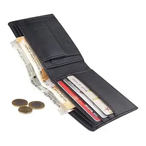 JnD Black Artificial Leather Wallet for Men 3 Card Slots | 1 Coin Pocket | 2 Hidden Compartment | 2 Currency Slots | Men's Wallet (Black) (Brown)