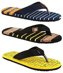 APPE free to be casual ADOBO Men Casual Slipper Flipflop Pack Of 3, Multicolor-10UK/India