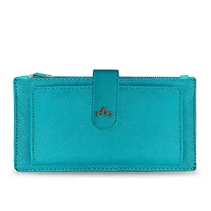 VEGAN Leather Teal Purse Handbag Clutch Wallet for Women & Girls