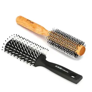 Nfilla Wooden Hair Comb | Hair Comb Pin | Hair Brushes Set For Women | Hair Roller Clips For Women | Wooden Round Hair Roller & Vented Hair Brush and Hair Comb
