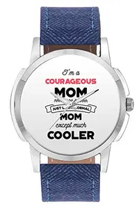 BIGOWL Wrist Watch for Men - I'm A Single Mom, Just Like A Normal Mom Except Way Cooler | Gift for Single - Analog Men's and Boy's Unique Quartz Leather Band Round Designer dial Watch