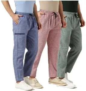 AWALA FASHION Men's Super Combed Cotton Checkered Pyjamas [Pack of 3] (XX-Large)