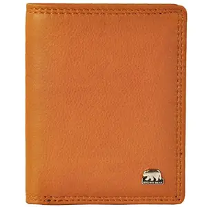 BROWN BEAR Camel Leather Unisex Wallet & Card Holder (Camel)