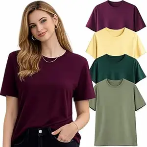 London Hills Tshirt for Woman | T Shirt for Woman Cotton Casual Tops | Tshirts Shirts for Women Round Neck Short Sleeve | Women Tees Everyday Wear Basic T Shirts for Womans
