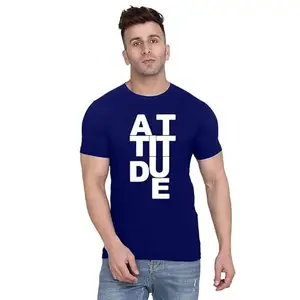 ALLEN BLACK Men's Round Neck T-Shirt, (GU_ XXL_2735_BZR) Black