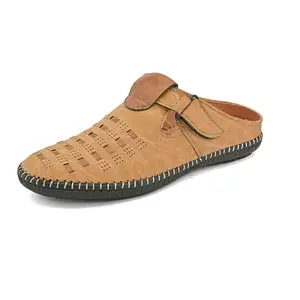 AZZARO BLACK Men Synthetic Leather Comfort Shoe-Style Casual Sandals(Beige,7 UK)