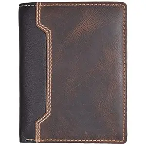 Leatherman Fashion LMN Genuine Leather Unisex Brown Color Wallet (6 Card Slots)