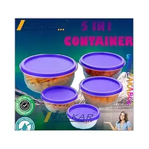 Kitchen Container |250+450+800+1400+2500 ml| Stackable Refrigerator Organizer for Fresh Food Storage | BPA-Free Kitchen Solution|Design - 8090 for Home and Kitchen