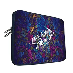 TheSkinMantra Chain Laptop Sleeve Bag Compatible with Laptop/Macbooks/Chrombook/Notebook/Zbook (13.3 Inch [Chain], Life is Nothing Without Love)