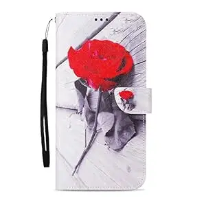 TROUNCE for VIVO V70 Elite Mobile Flip Cover Vegan Leather with Wallet Card Holder | Kickstand & Magnetic Closure - Red Rose
