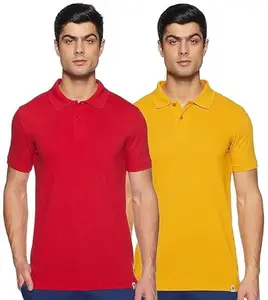 SHASTIGA Men's Cotton Rich Solid Polo T-Shirt Regular Fit (Pack of 2) Multicolor-12 (S)