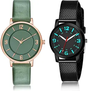 NEUTRON Formal Analog Green and Black Color Dial Women Watch - GM393-(46-L-10) (Pack of 2)