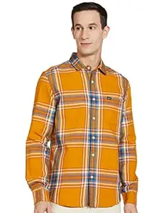 The Indian Garage Co Men Slim Fit Checkered Full Sleeves Spread Collar Casual Shirt