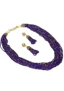 Latest Stylish Stone Studded Jewellery Set for Women |Festive Wedding Party Necklace Earrings|JS_68|