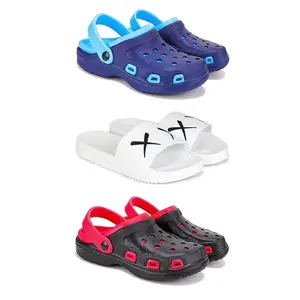 WINGSCRAFT Lightweight Classic Clogs || Sandals with Slider for Men-Combo(3)-3019-3029-3017-8 Red