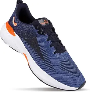 WALKAROO Gents Navy Blue Orange Sports Shoe (WS9092) 8 UK