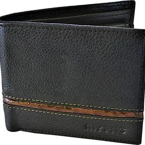 my pac db Vogue RFID Protected Genuine Leather Wallet Black -Tan C11595-121L