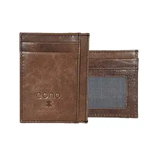 Amazon Brand – Eono RFID Blocking Card Holder for Men|Leather Card Holder|Minimalist Card Case for Men|Easy Access ID Window|Ideal Gift for Husband, Boyfriend, Friend, Brother|Green Barletto