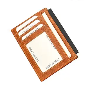 MATSS Orange Artificial Leather Slim Card Holder||Credit/Debit Card Holder||Card Case for Unisex