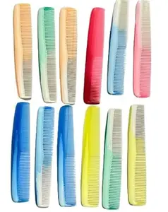 Plastic Hair Combs, Multi-Colour Pack of 12, Double-Sided Styling Combs