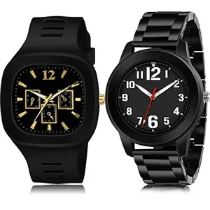 NIKOLA Wrist Analog Black Color Dial Men Watch - BC45-(53-S-20) (Pack of 2)