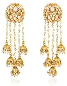Shining Diva Fashion Jewellery Gold Plated Latest Pearl Jhumka Jhumki Traditional Earrings for Women & Girls (Golden) (8632er)