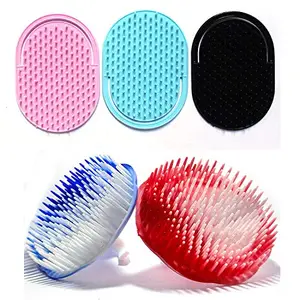 advancedestore Portable Pocket Comb, 2 Thin Portable Comb, Scalp Massager (Oiling and Shampooing) Hair Comb Brush (Pack of 4 Multi Color)