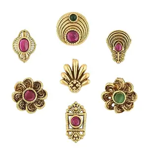 I Jewels Gold Plated Traditional Clip On Nose Pin Without Piercing For Women And Girls